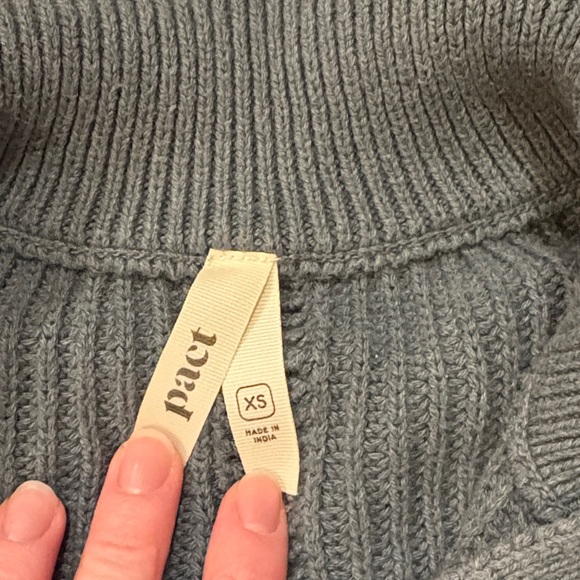 Pact Women's blue collar Sweater 100% organic cotton - Picture 2 of 15